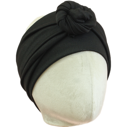 Black Solid Wrap Headband