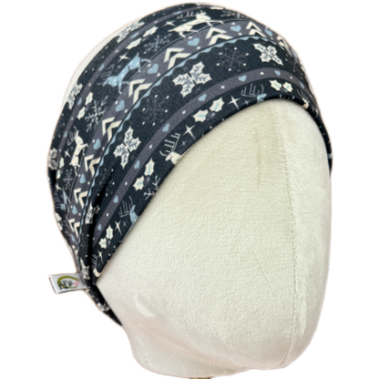 Grey Reindeer Sweater Stretch Headband