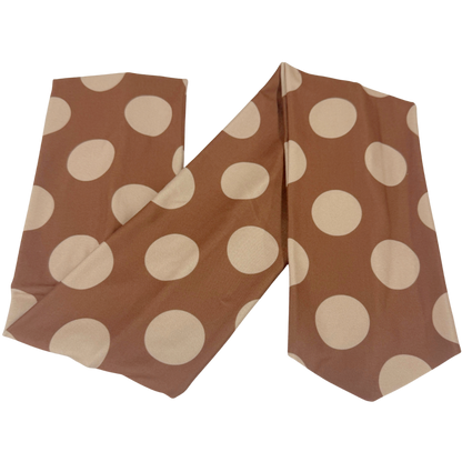 Brown Polka Dots Wrap Headband