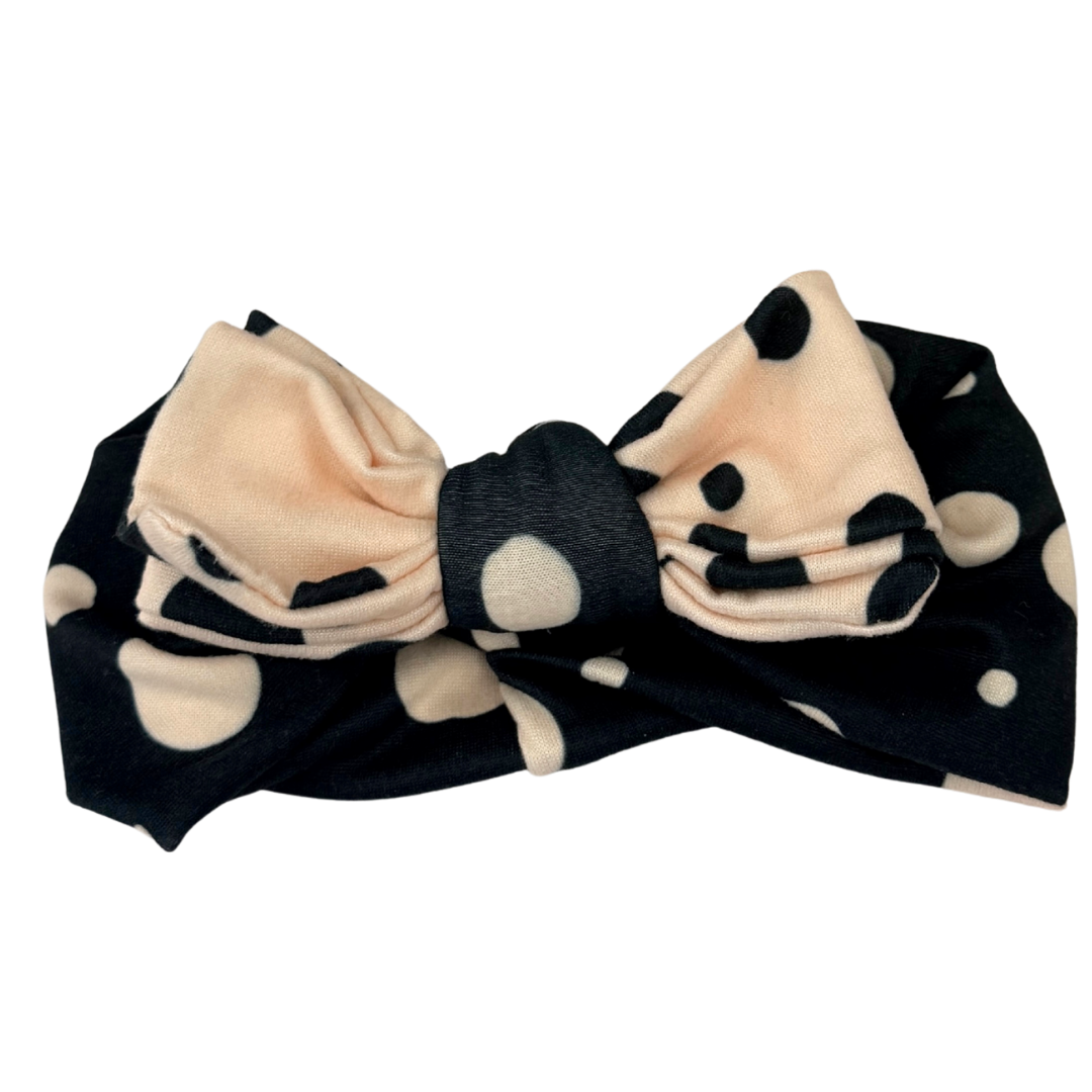 Classic Black Polka Dot Baby Headband