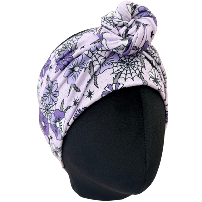 Spooky Lilac Floral Wrap Headband