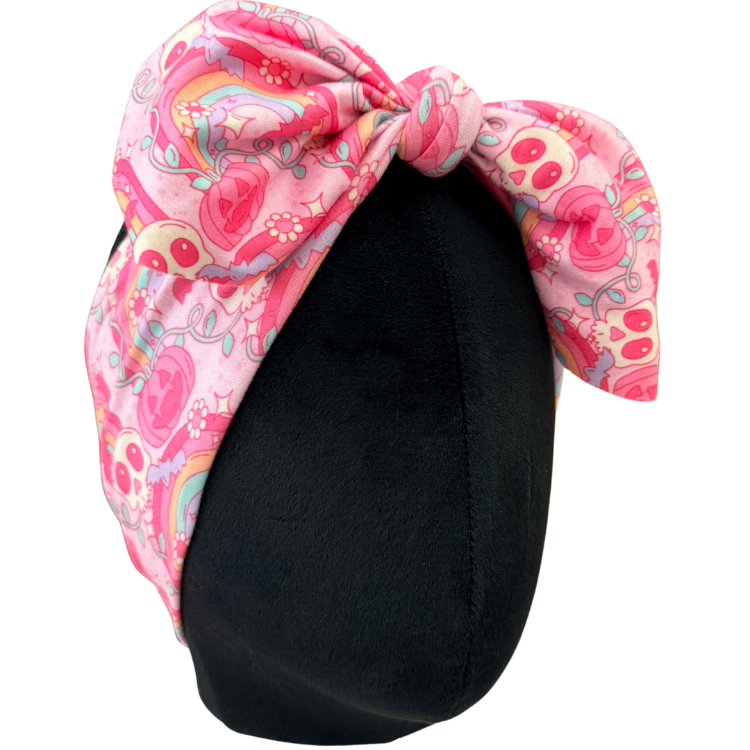 Pink Halloween Top Knot Headband