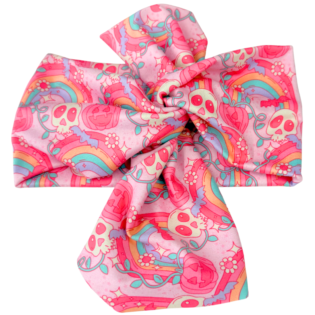 Pink Halloween Top Knot Headband