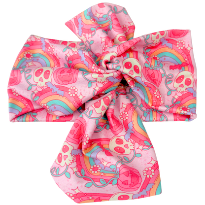 Pink Halloween Top Knot Headband