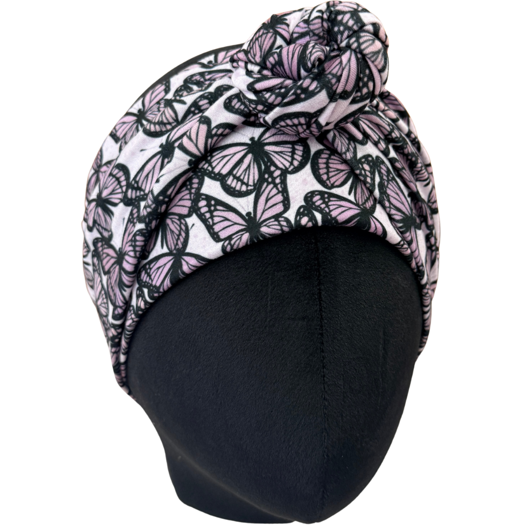 Mauve Monarchs Wrap Headband
