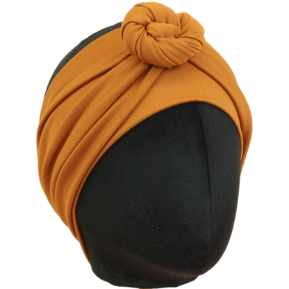 Caramel Brown Solid Wrap Headband