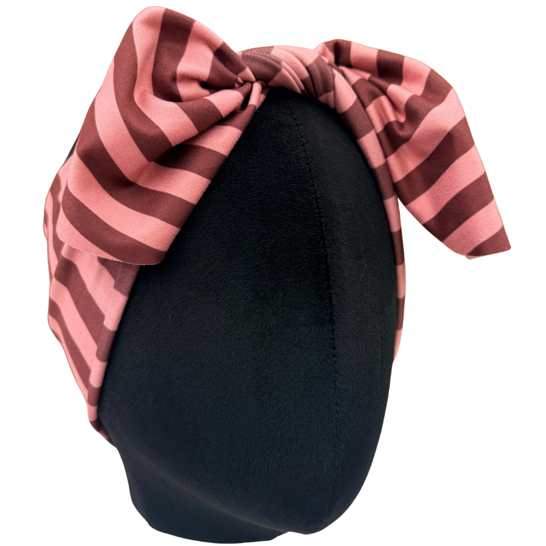 Plum Berry Stripes Top Knot Headband