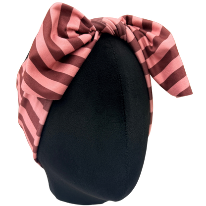 Plum Berry Stripes Top Knot Headband