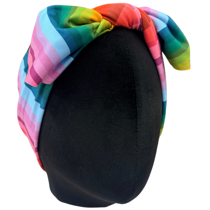 Fall Rainbow Stripe Top Knot Headband