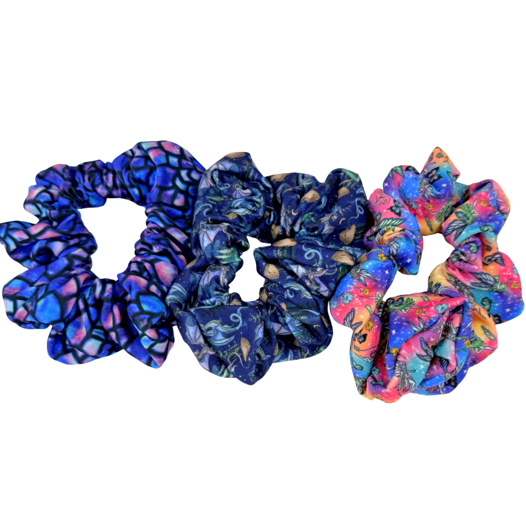 Blue Bear Illustrations Fantasy Scrunchie Three-Pack