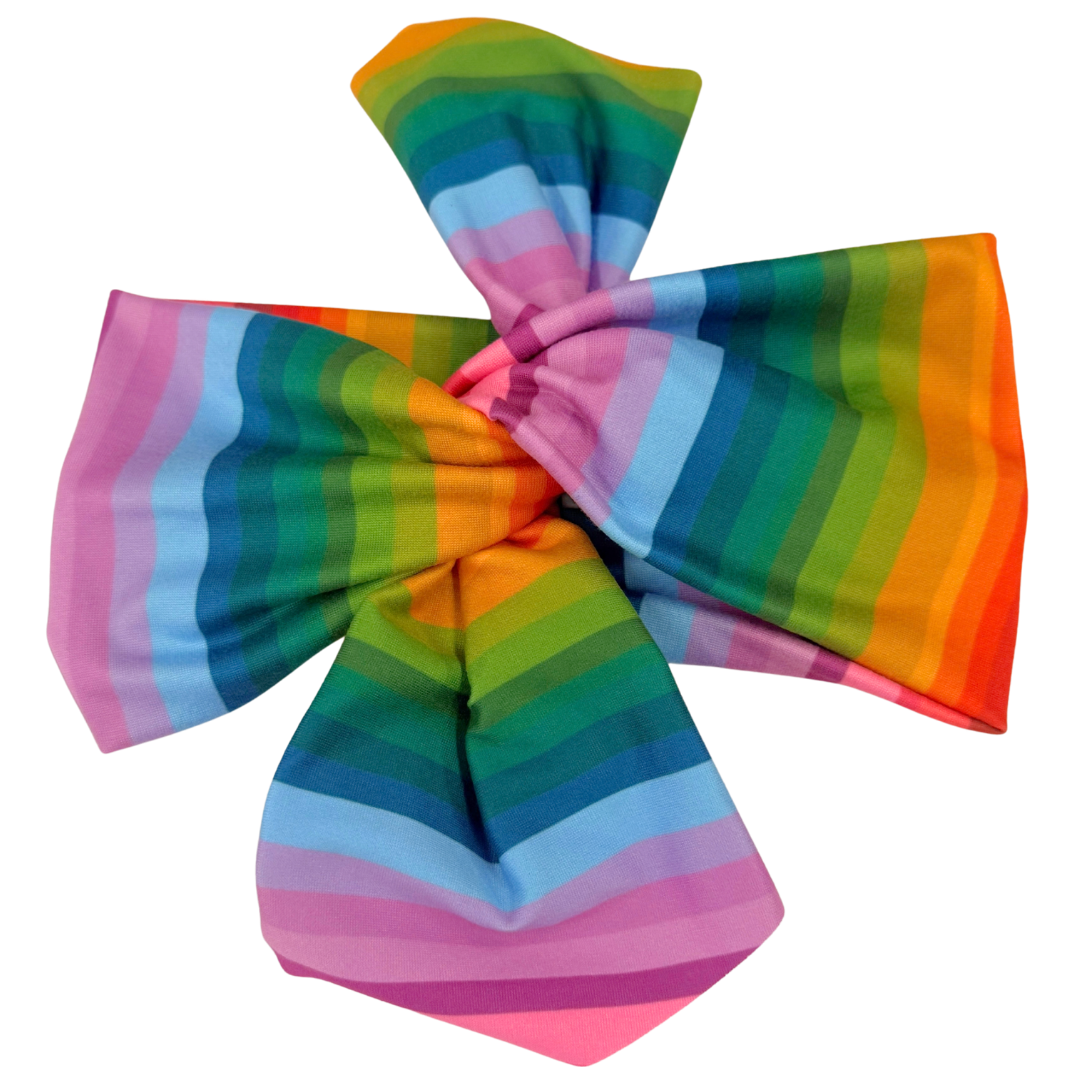 Fall Rainbow Stripe Top Knot Headband