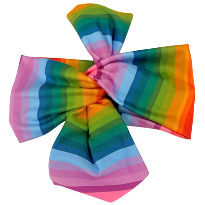 Fall Rainbow Stripe Top Knot Headband