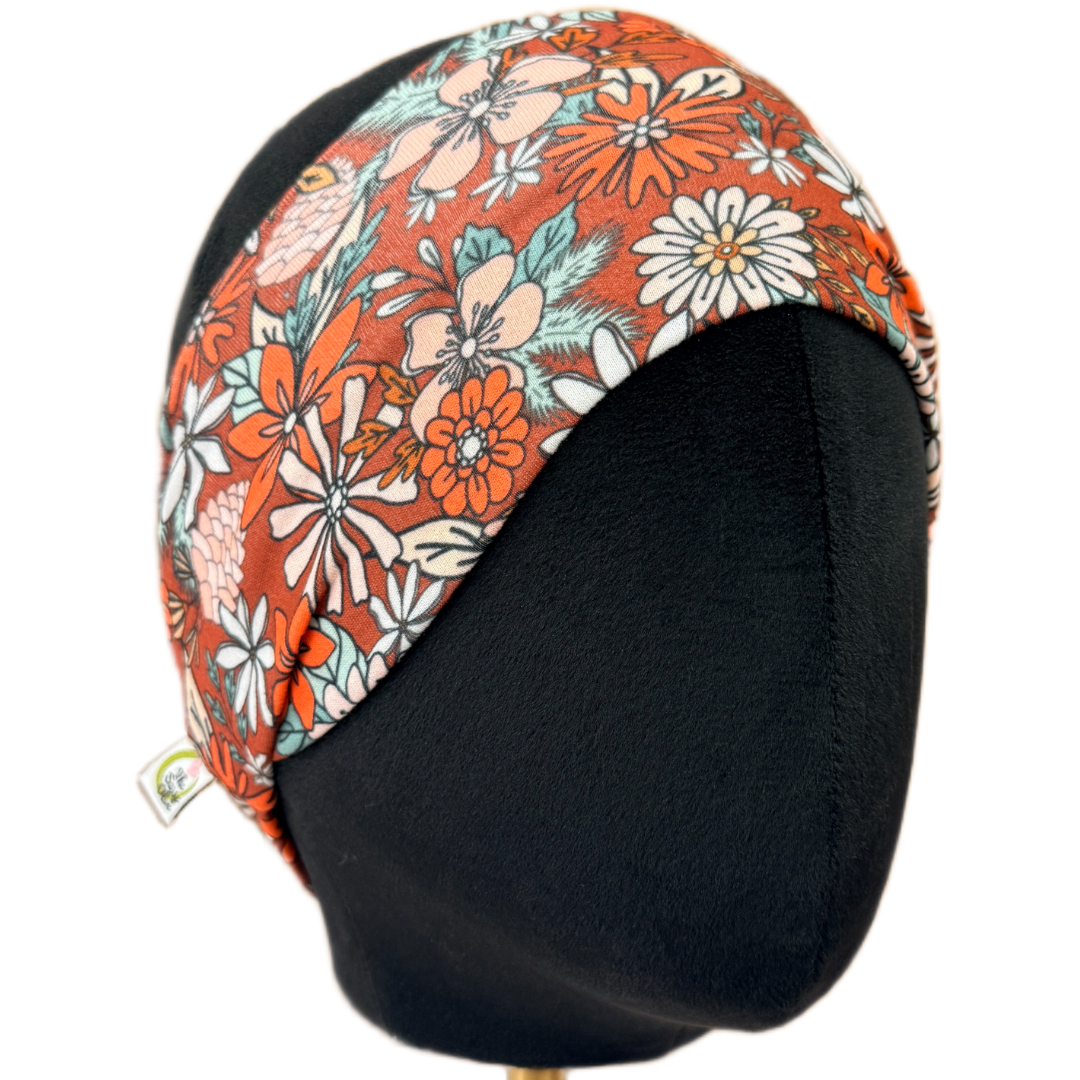 Cranberry Christmas Blooms Stretch Headband