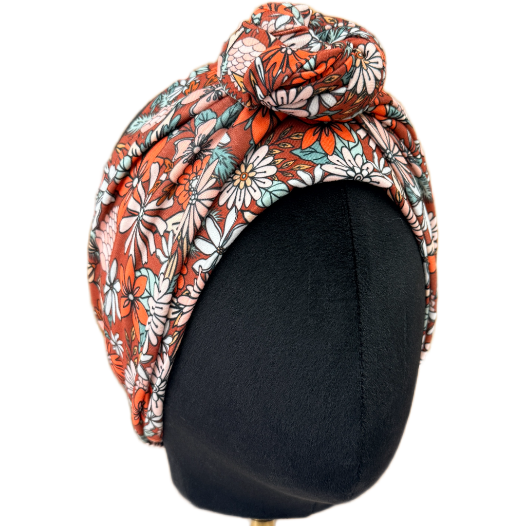 Cranberry Christmas Blooms Wrap Headband