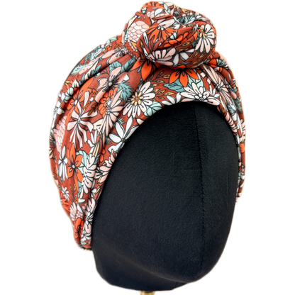 Cranberry Christmas Blooms Wrap Headband