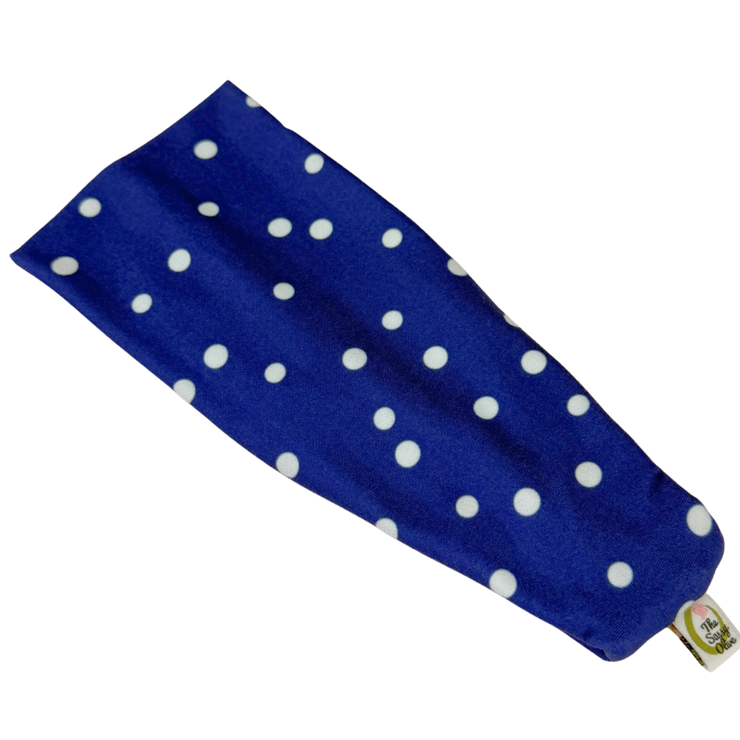 Navy Polka Dot Stretch Headband