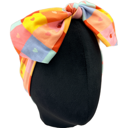 Checker Love Top Knot Headband