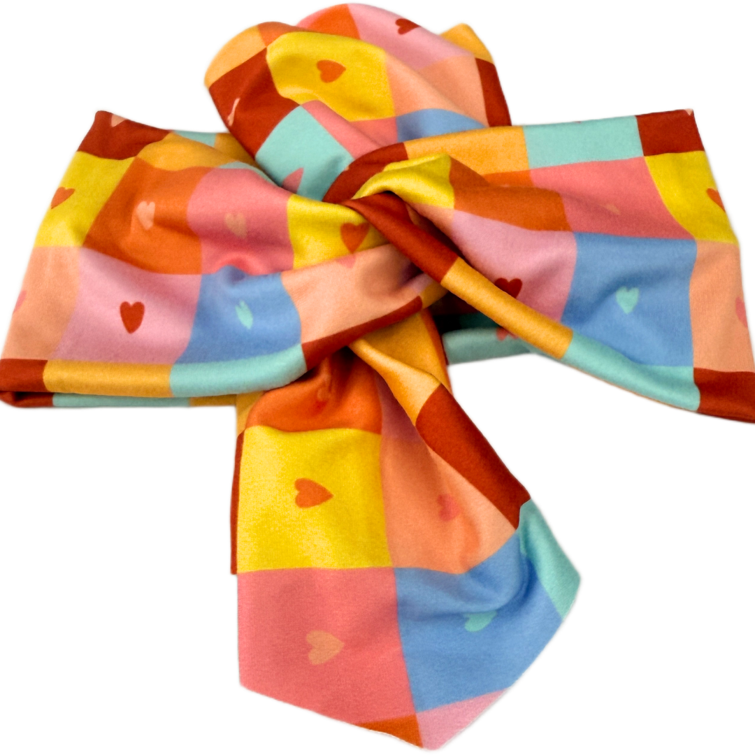 Checker Love Top Knot Headband