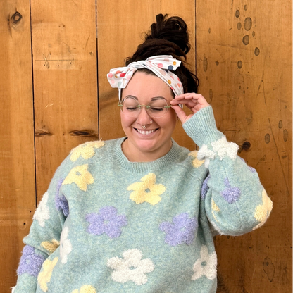 Y2K Konfetti Tupfen Top-Knot Stirnband