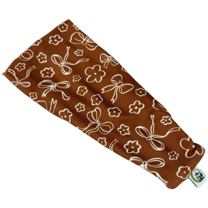 Brown Coquette Bows Stretch Headband