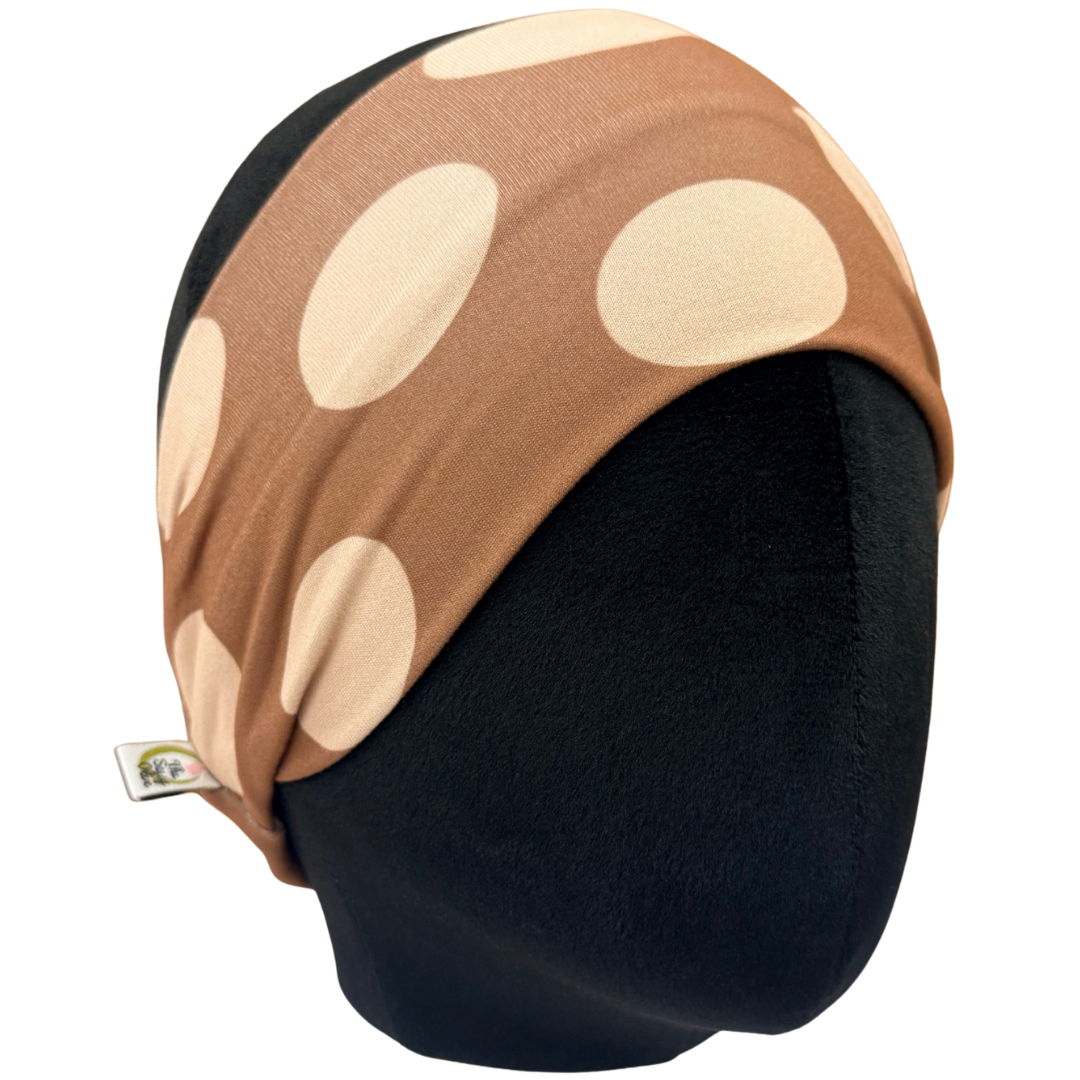 Brown Polka Dots Stretch Headband