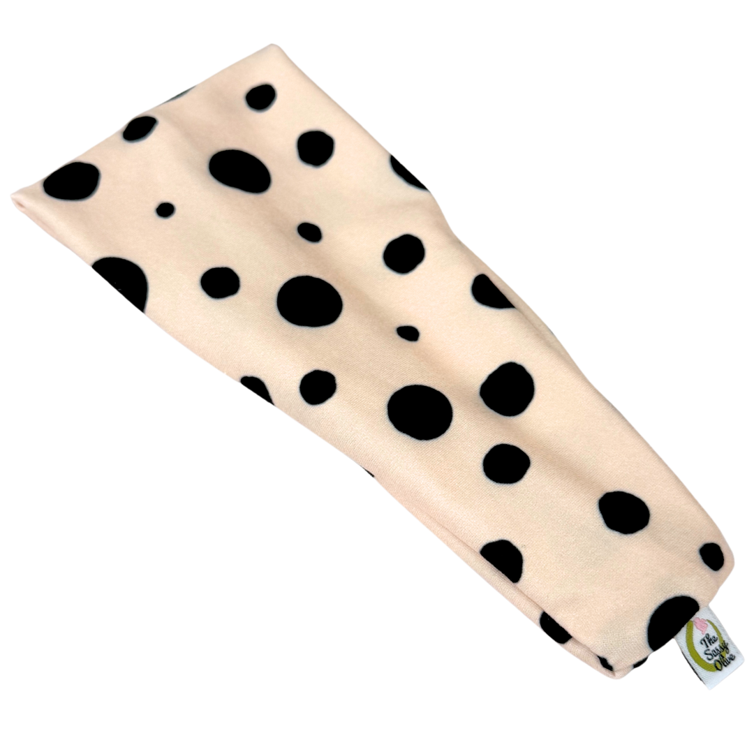 Vintage Cream Polka Dot Stretch Headband