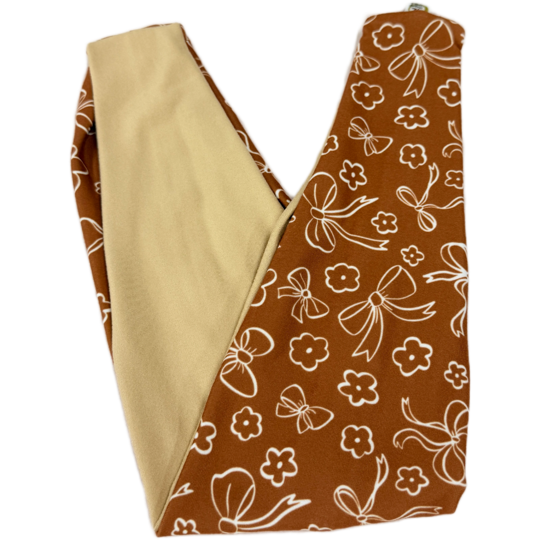 Brown Coquette Bows Twist Headband