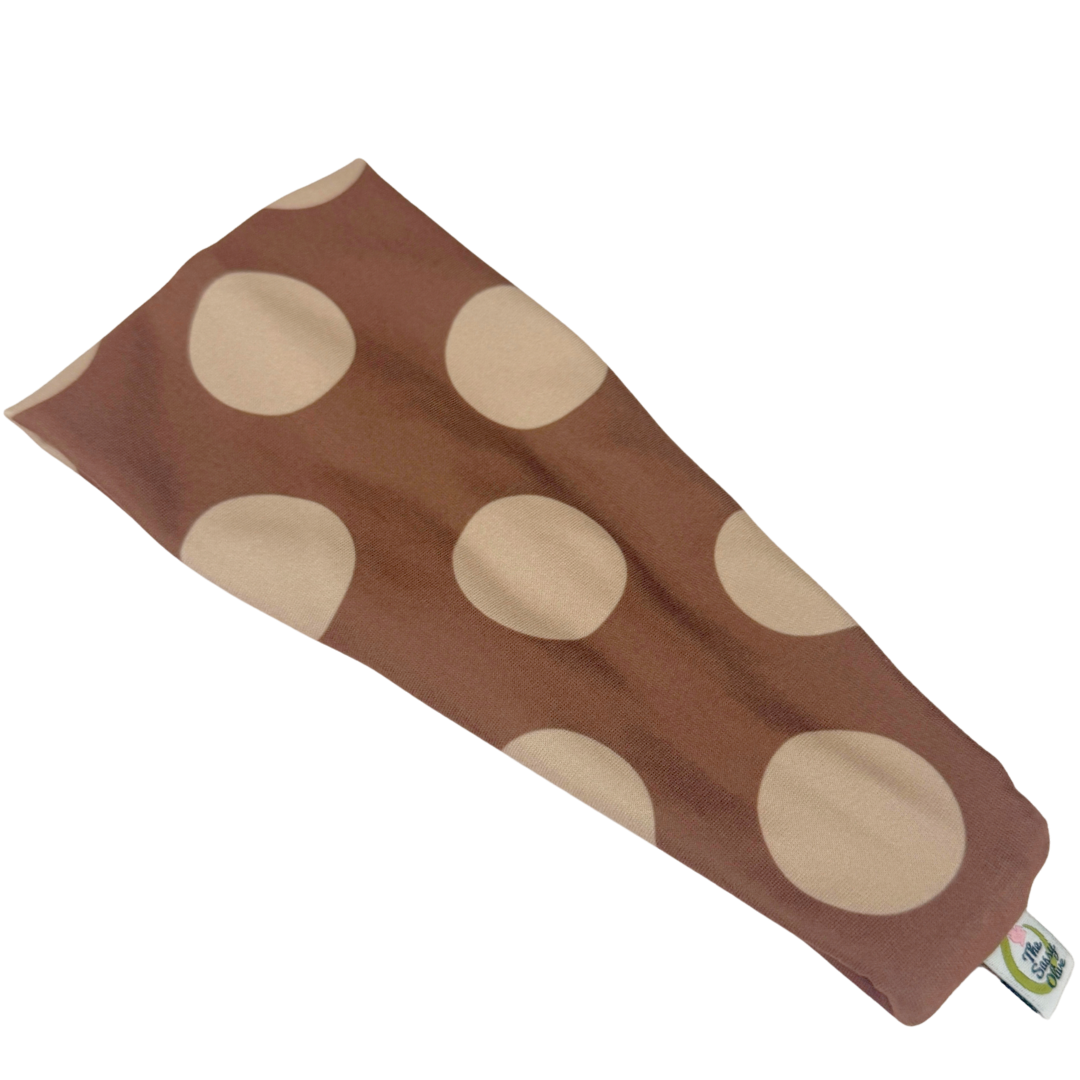 Brown Polka Dots Stretch Headband