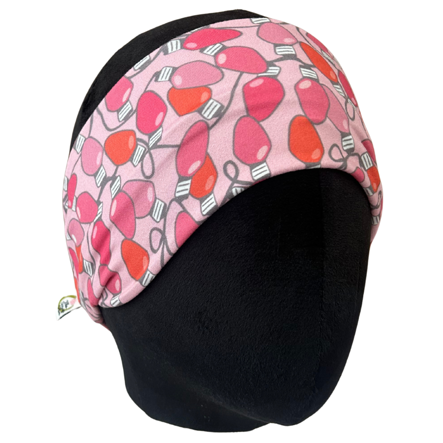 Pink Christmas Lights Stretch Headband