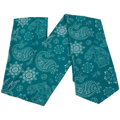 Christmas Teal Paisley Wrap Headband
