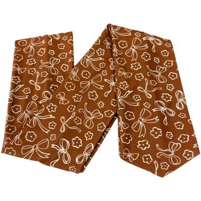 Brown Coquette Bows Wrap Headband