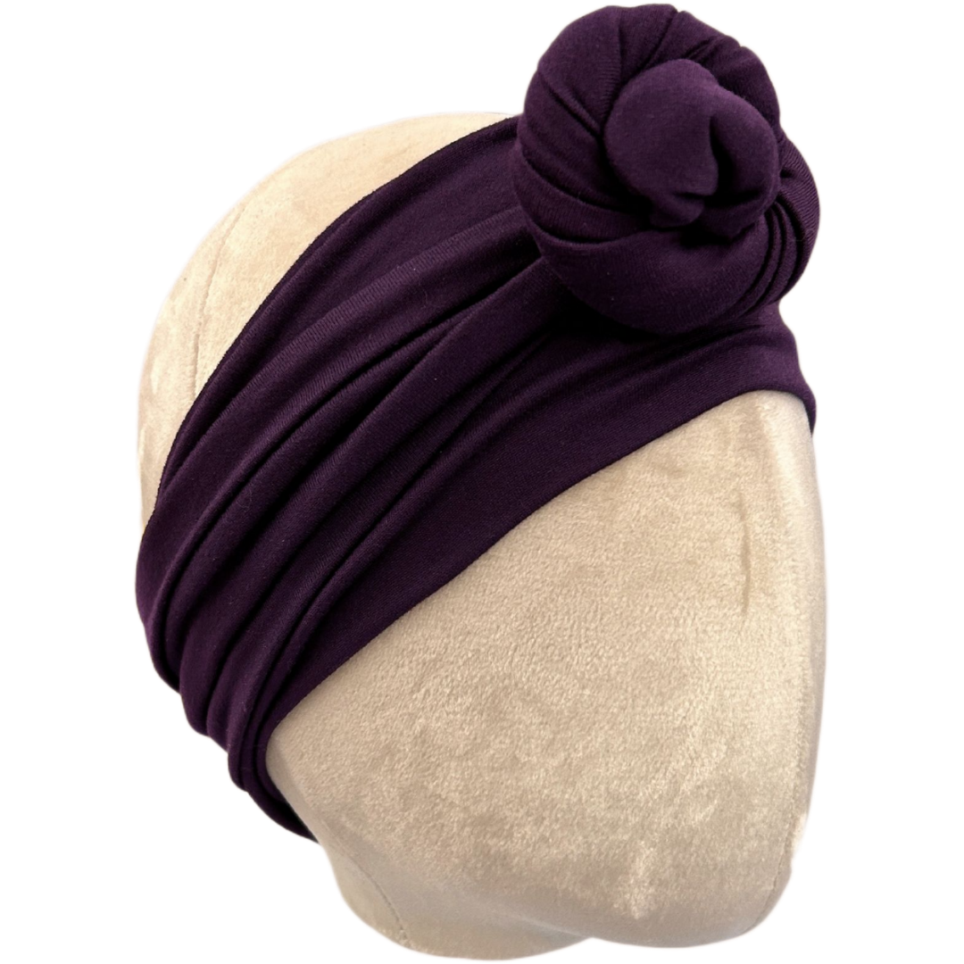 Eggplant Purple Solid Wrap Headband