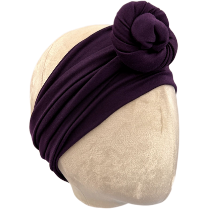 Eggplant Purple Solid Wrap Headband