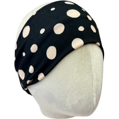 Classic Black Polka Dot Stretch Headband