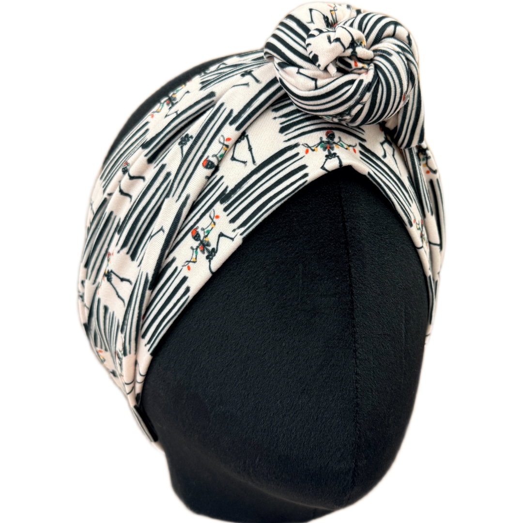Spooky Merry Skeleton Wrap Headband