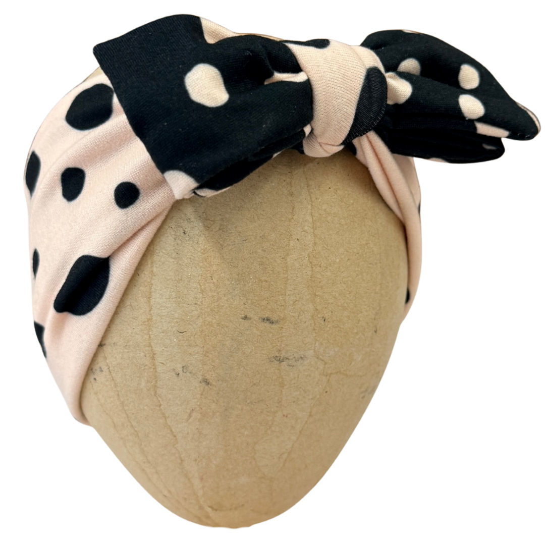 Vintage Cream Polka Dot Baby Headband