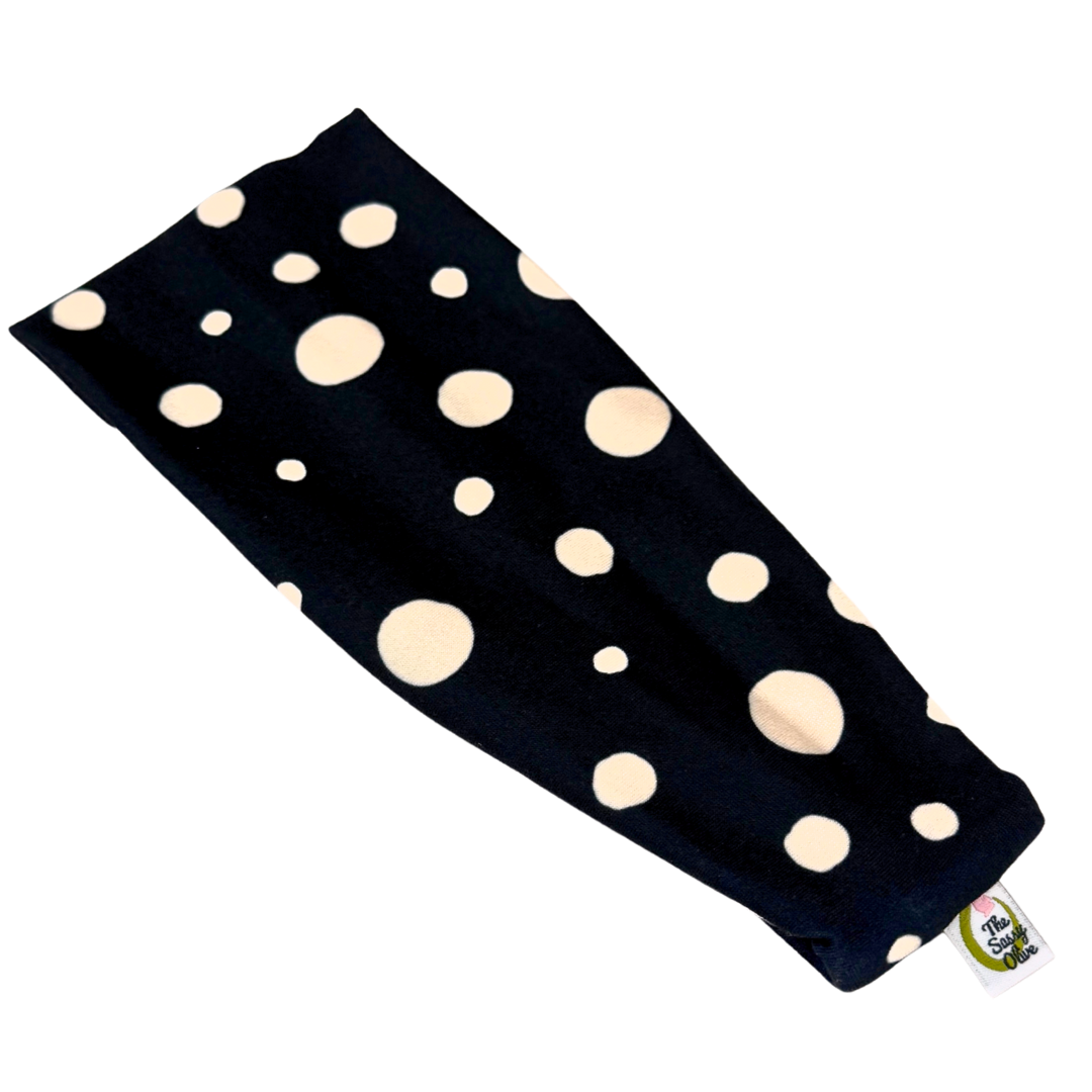 Classic Black Polka Dot Stretch Headband