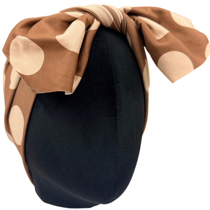 Brown Polka Dots Top Knot Headband