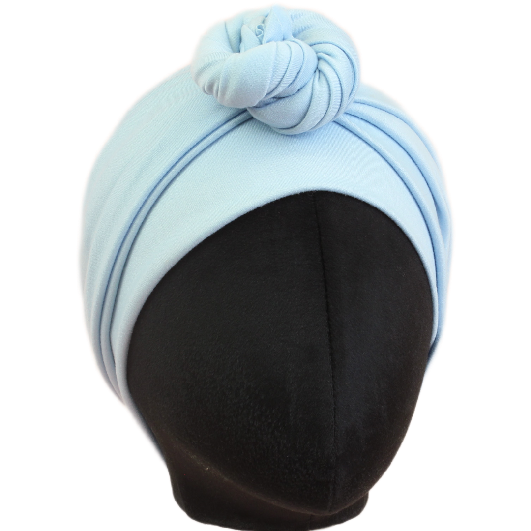 Light Blue Solid Wrap Headband