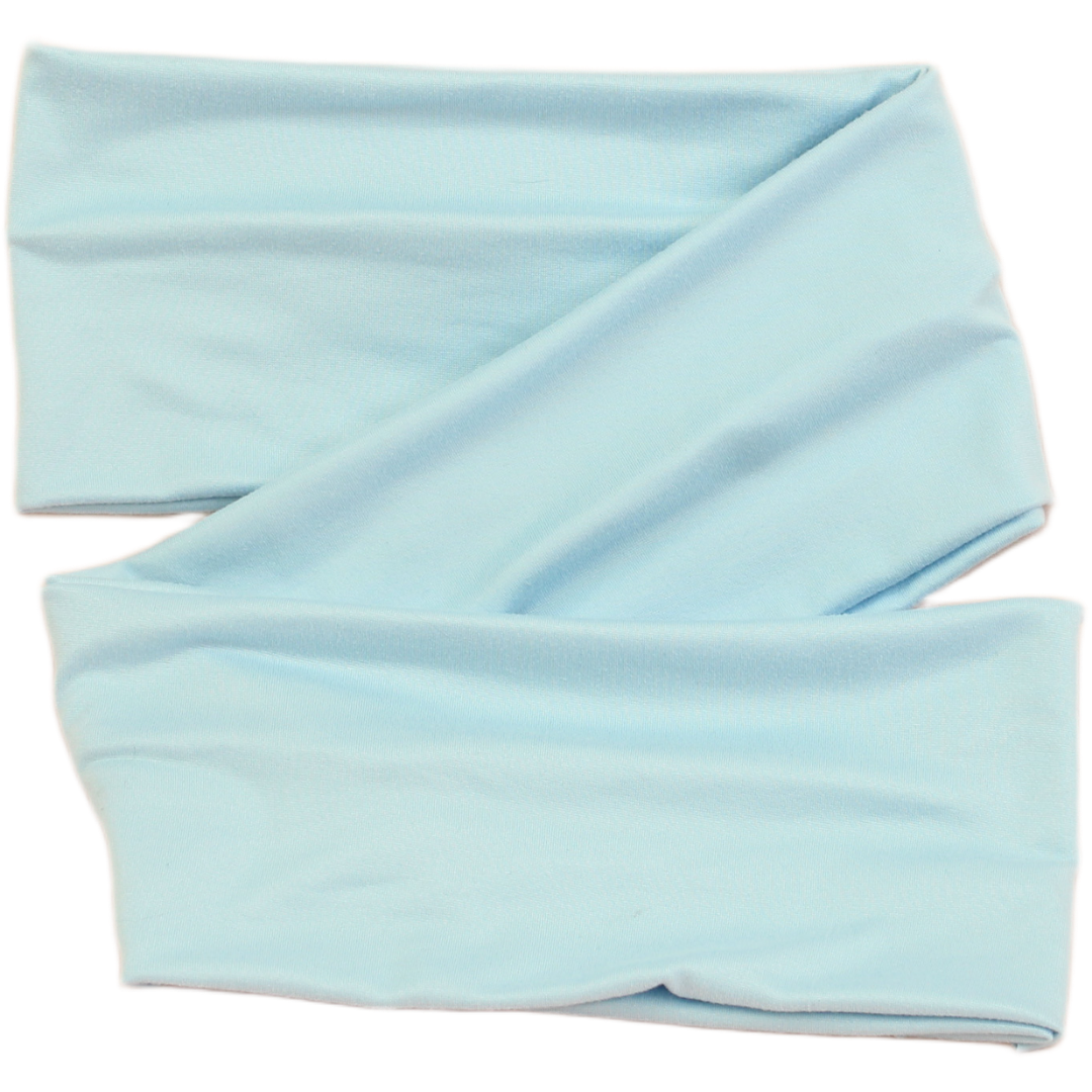 Light Blue Solid Wrap Headband