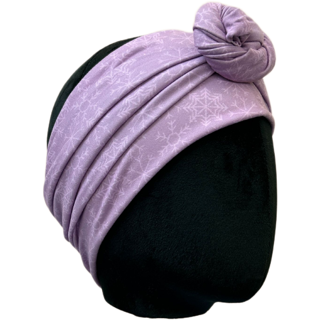 Lilac Snowflakes Wrap Headband