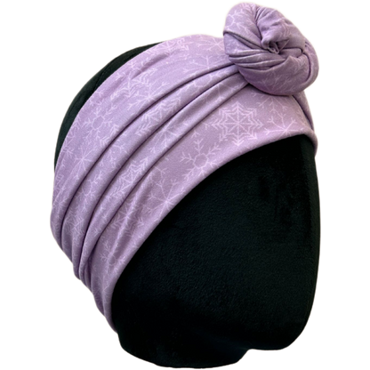 Lilac Snowflakes Wrap Headband