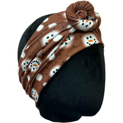 Hot Cocoa Snowman Wrap Headband