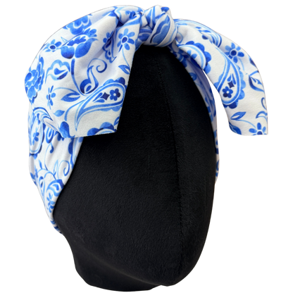 Porcelain Paisley Top Knot Headband