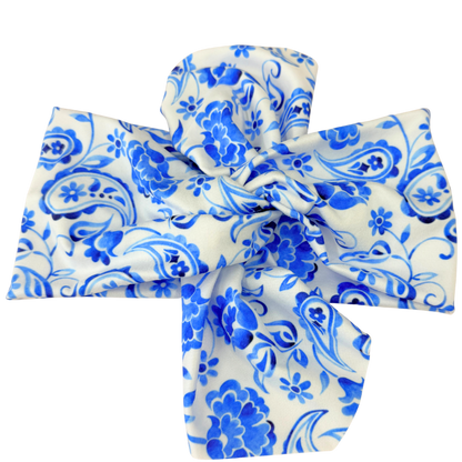Porcelain Paisley Top Knot Headband