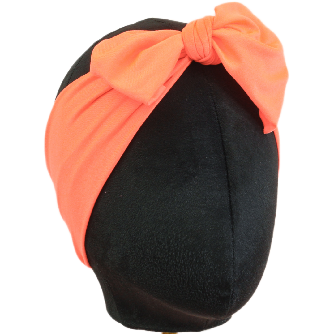 Neon Orange Solid Top Knot Headband