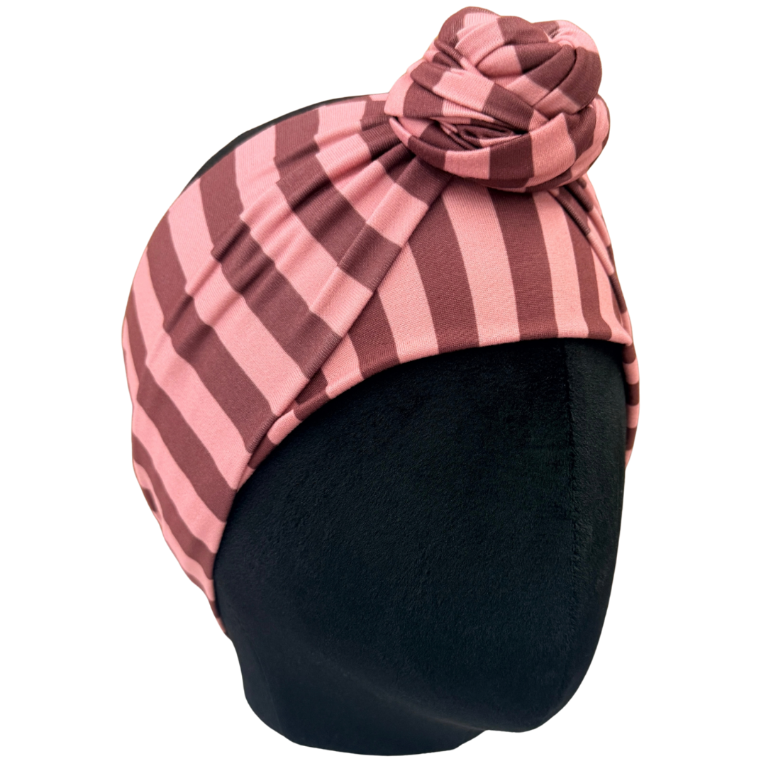 Plum Berry Stripes Wrap Headband