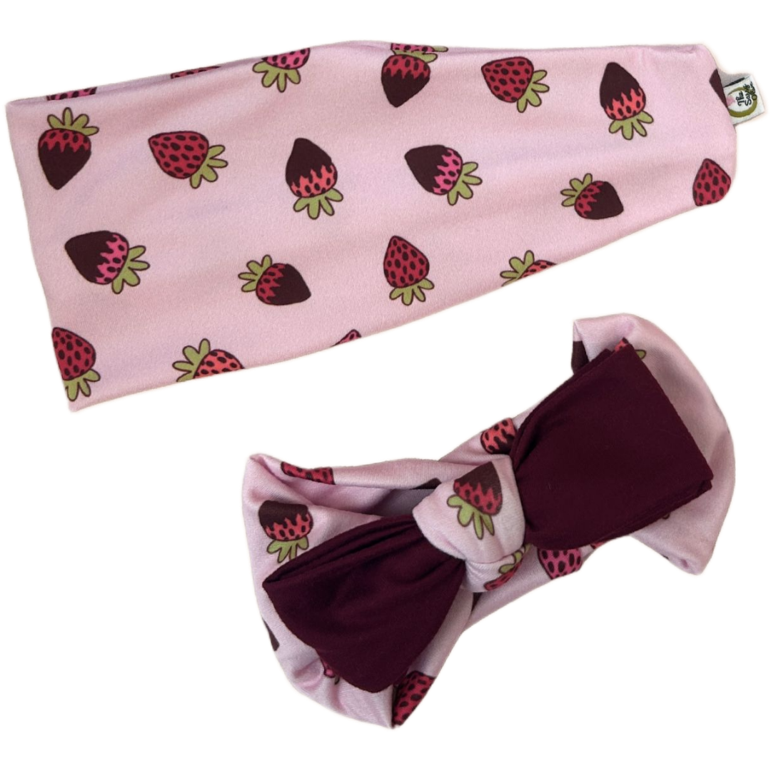Mommy &amp; Me Headband Set – Chocolate Strawberry Stretch (2-Piece)