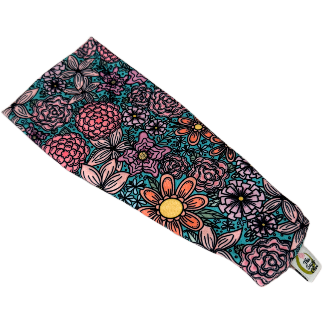 Angela’s Floral Green Stretch Headband - The Sassy Olive