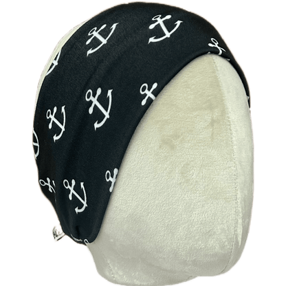 Black Anchors Stretch Headband - The Sassy Olive
